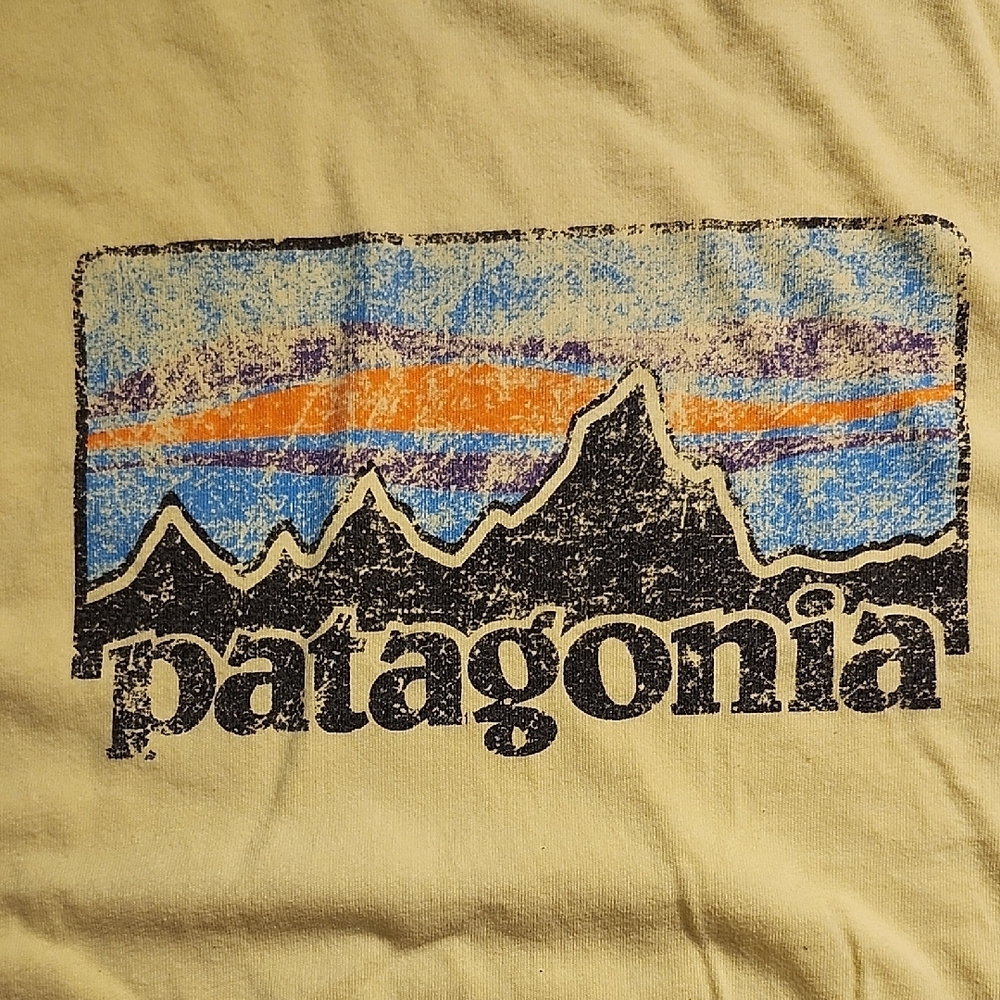 Patagonia Yellow Short Sleeve Tee with Logo -XXL - Picture 2 of 4